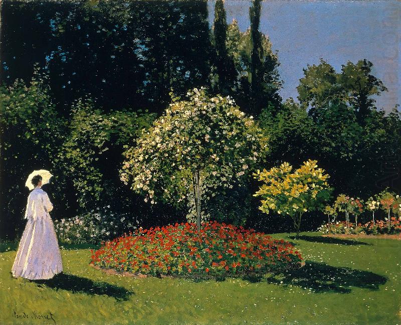 Claude Monet Jeanne Marguerite Lecadre in the Garden Sainte Adresse oil painting picture